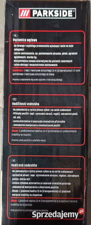 Poziomica wężowa Parkside 15m szlauchwaga Zarszyn