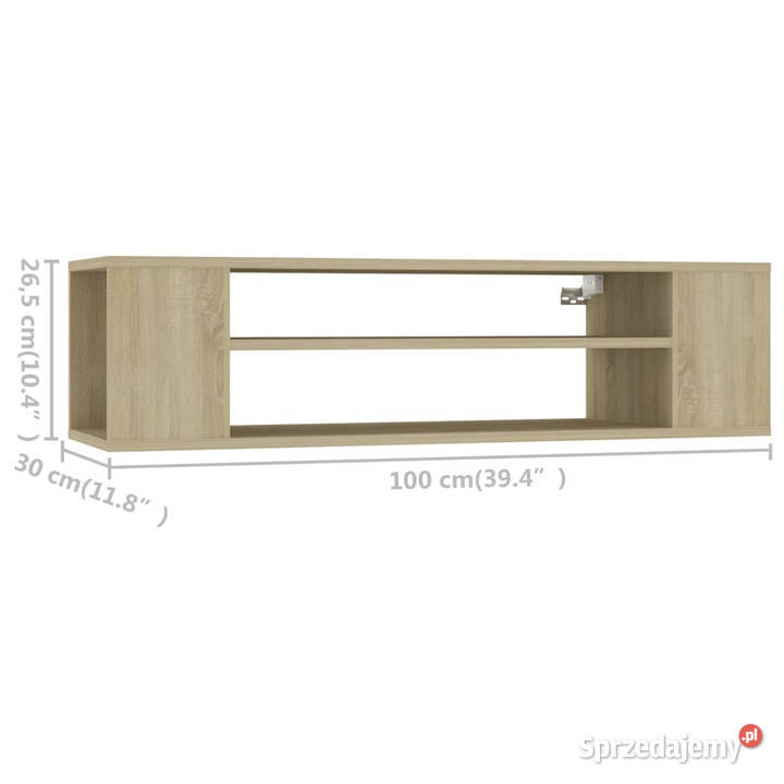 Wisząca szafka TV dąb sonoma 100x30x265 WM806232 RTV Warszawa