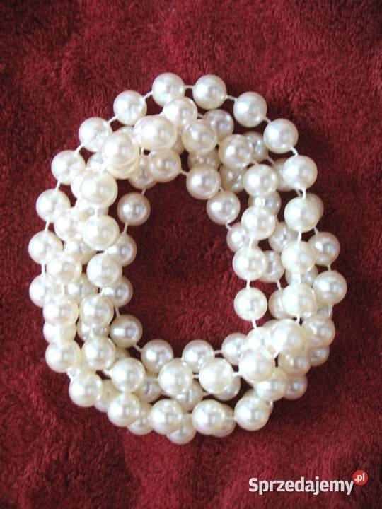 Perły naszyjnik kremowe długość 120 Siedlce