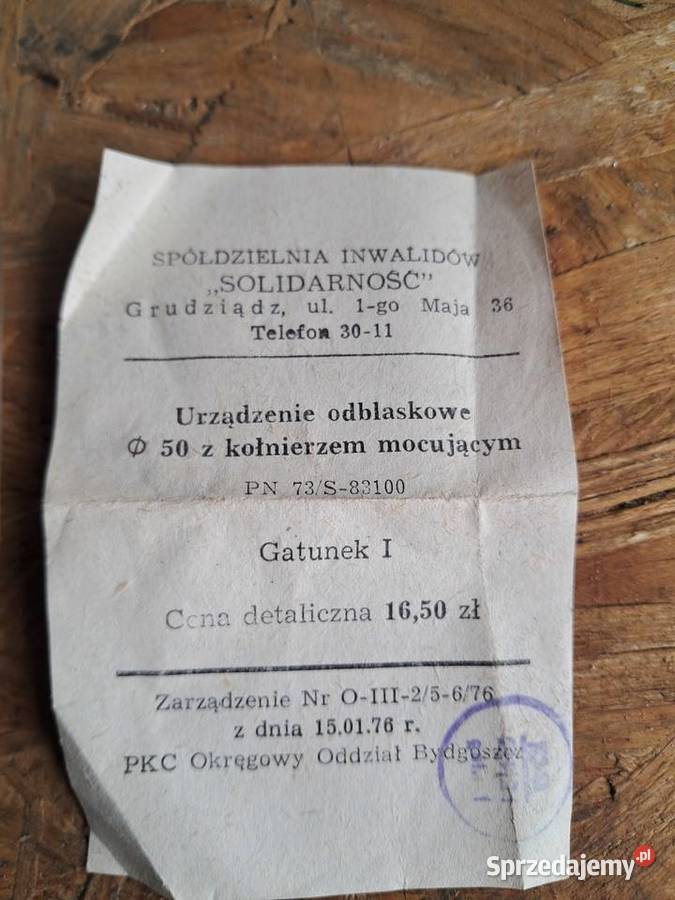 Odblaski Solidarność Grudziądz PRL stan idealny Chmielek