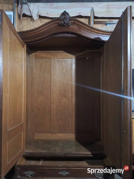 Szafa Rzeźbiona Rocaile i Lustro Kryształowe śląskie Kozy