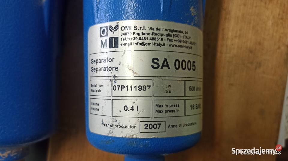 Separator cyklonowy SA 0005 Kłodawa