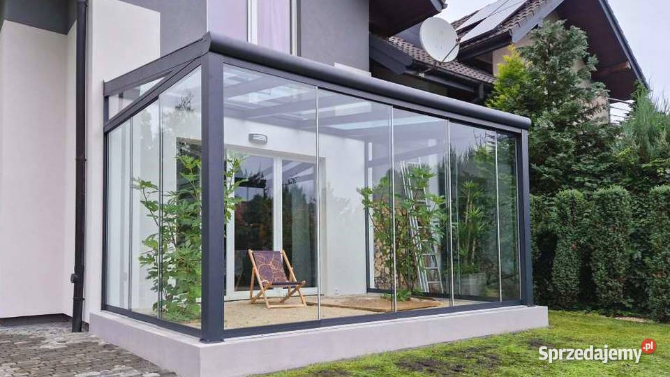 Szklana zabudowa tarasu ogród zimowy Olsztyn