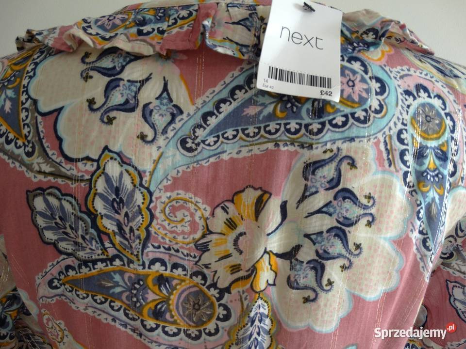 Sukienka Długa Różowa Pastelowy Nadruk Paisley Rozmiar 42(XL) podlaskie sprzedam