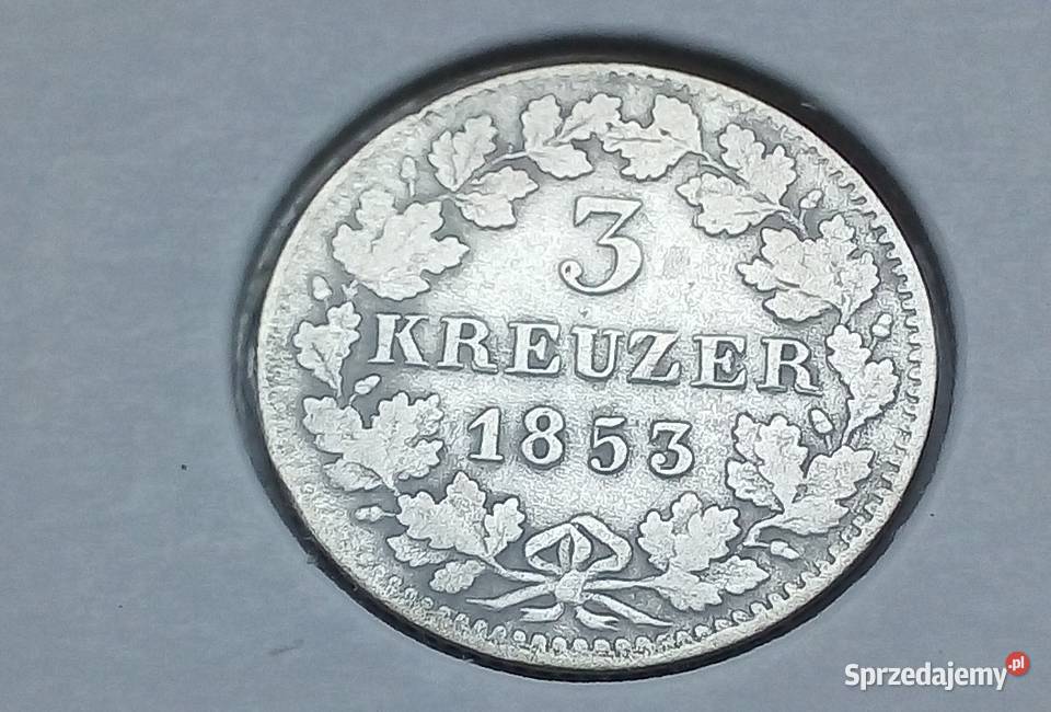NIEMCY BADENIA3 KREUZERY1853 rSREBRO Legionowo