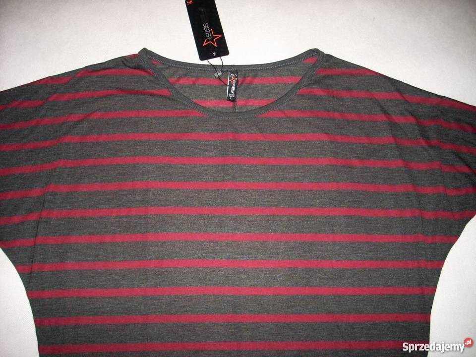 YORKER grafitowa bluzka NOWA Paski 36 S Nowy Sącz