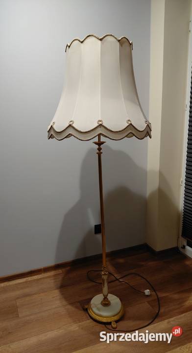 stylowa lampa mosiężna podstawa marmur 224