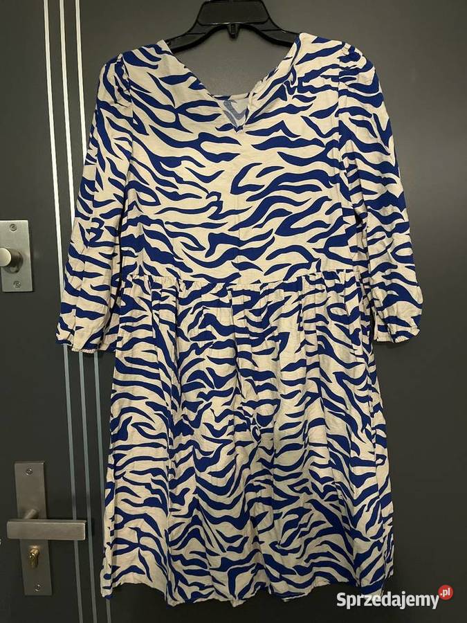 Vila sukienka modny ciekawy wzór hit blog 36 niebieski Choszczno
