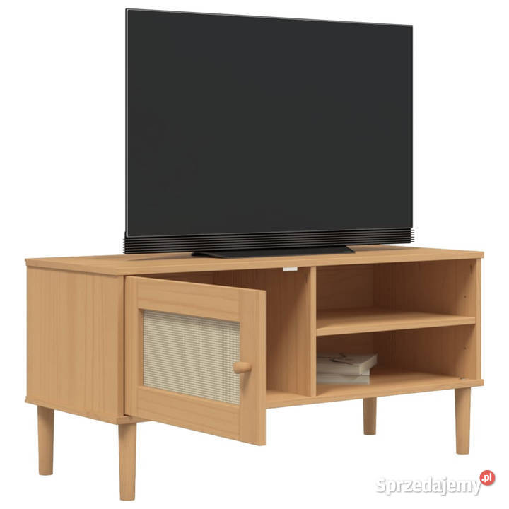 Szafka TV SENJA z plecionką brązowa 106x40x49 mazowieckie Warszawa