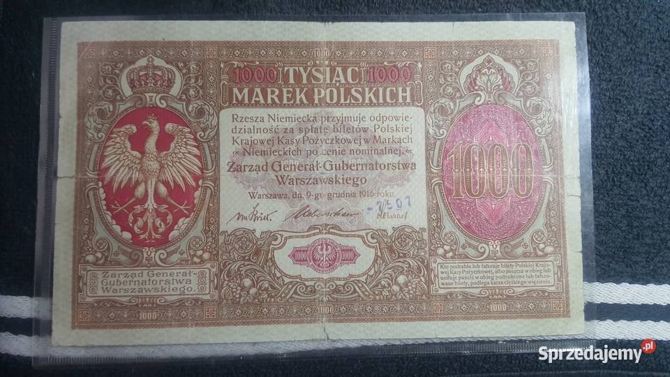 1000 Marek polskich 1916 Generał RARYTAS mazowieckie Warszawa sprzedam