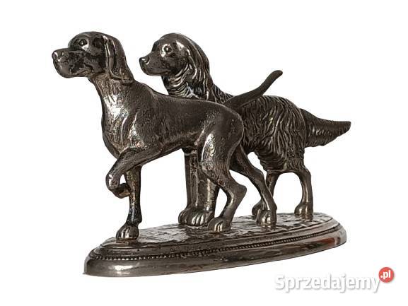 Para Psów Myśliwskich figurka metal Antyki Rzeszów