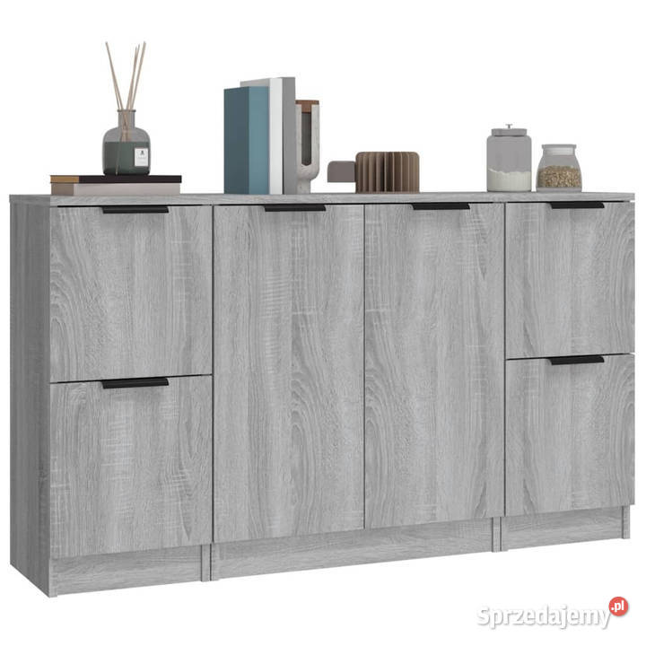Szafki 3 szary dąb sonoma materiał Warszawa sprzedam