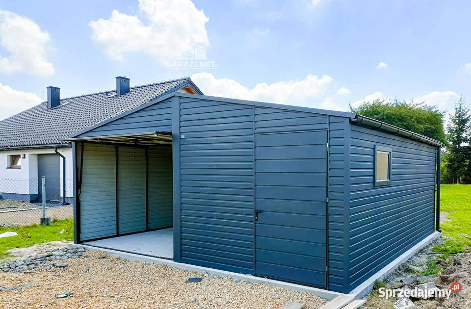 GARAŻ BLASZANY 6m x 6m DWUSPAD BRAMA UCHYLNA Łapanów sprzedam