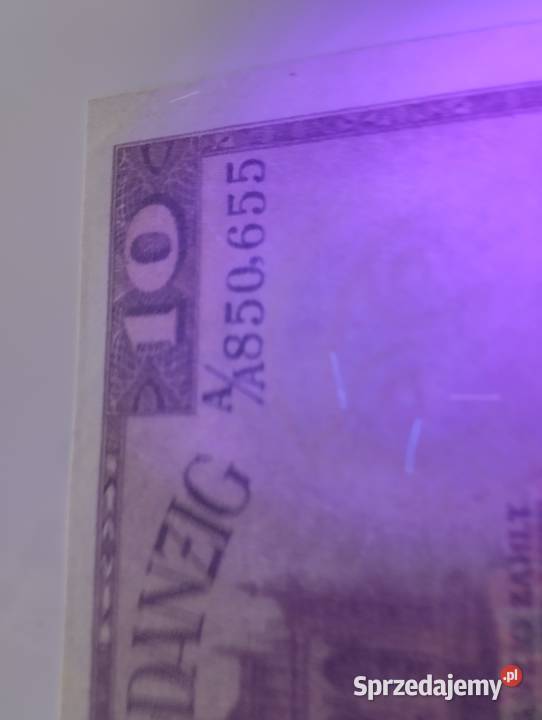 WOLNE MIASTO GDAŃSK 10 gulden 1924 seria AA BANK Białystok sprzedam