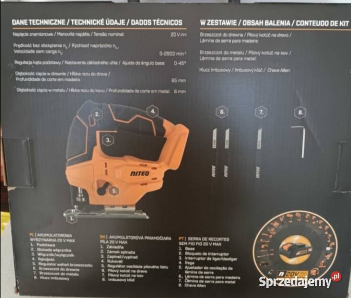 Narzędzia akumulatorowe 20V Wyrzynarka Wiertarko Wieliczka sprzedam