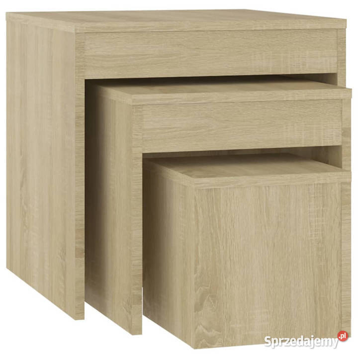 Stoliki wsuwane pod siebie 3 dąb sonoma WM808597 Stoły