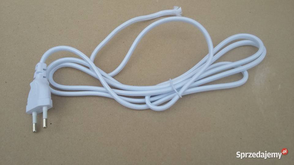 Przewód kabel do lampy z wtyczką oplot 170 biały biały Warszawa sprzedam