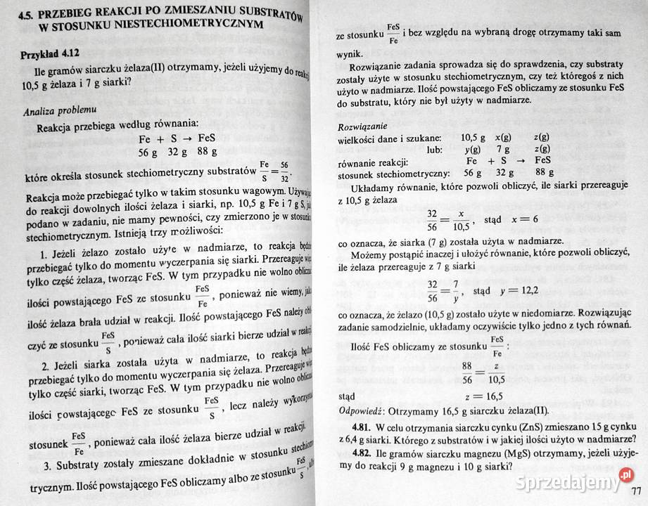 Zbiór zadań z chemii szkół średnich Krzysztof M Książki i Podręczniki lubelskie Chełm