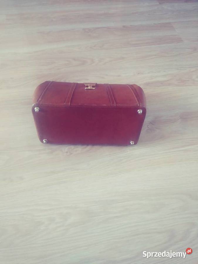 Kuferek z naturalnej brazowej skóry typ lekarski 25cm pomorskie Rumia