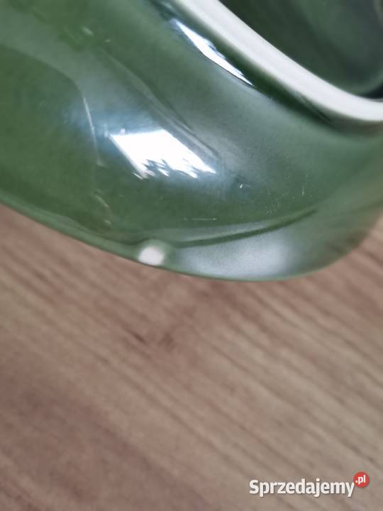 Stary talerz zielony porcelit Pruszków design Katowice