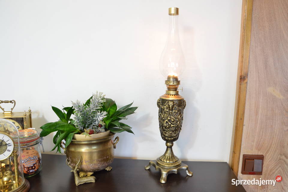 piękna cynkalowa LAMPA NAFTOWA stara śląskie Jastrzębie-Zdrój