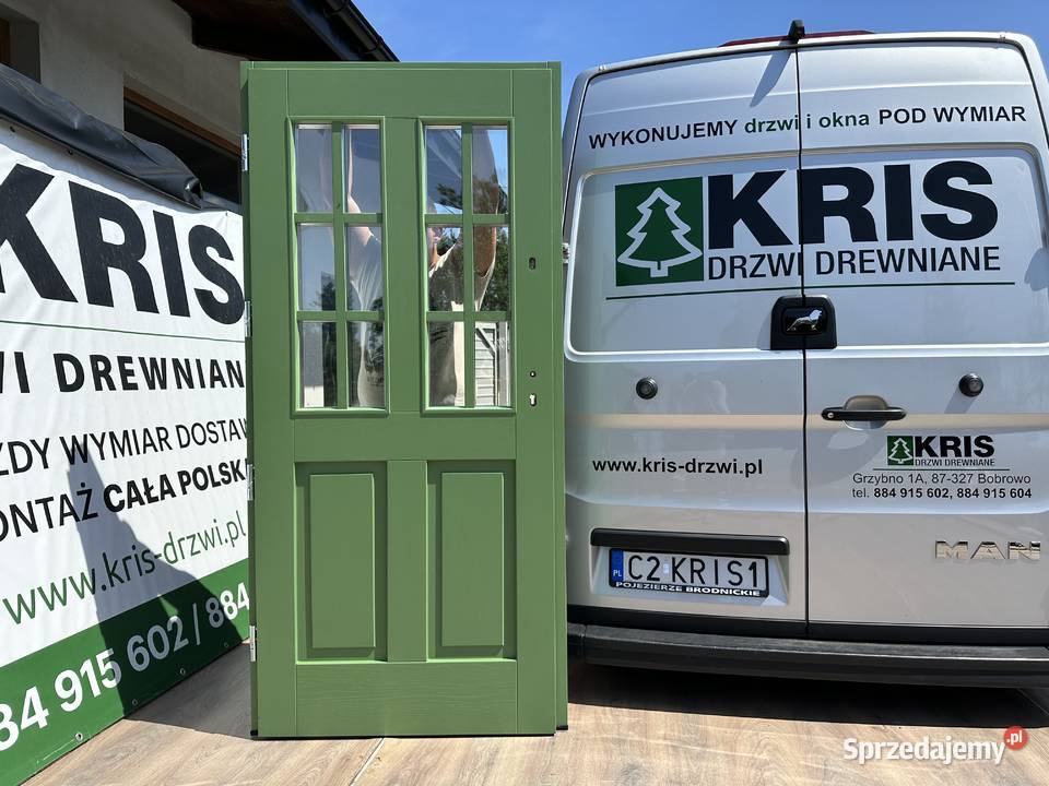 Drzwi zewnętrzne DREWNIANE RĘKI Angielskie Grzybno