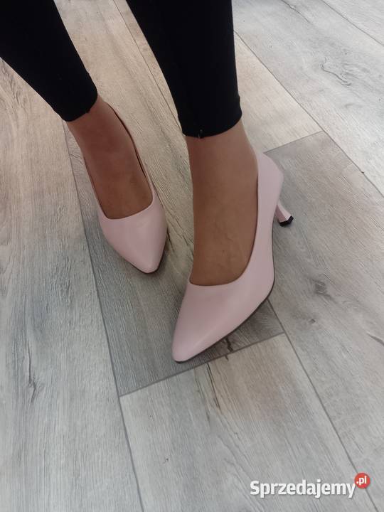 4142 Różowe pudrowe czółenka wieczorowe NOWE małopolskie Kraków