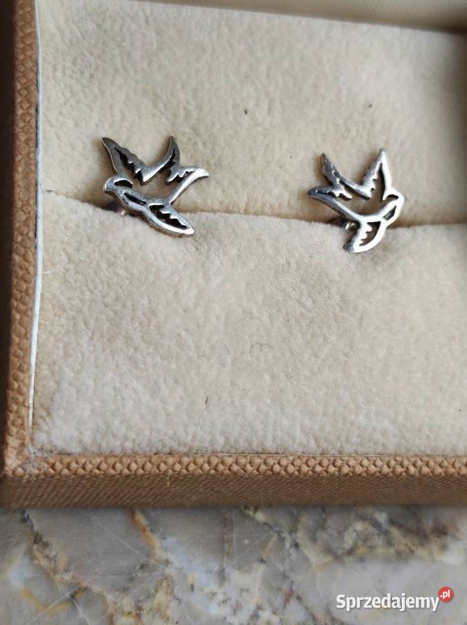 kolczyki biżuteria ptaszki jaskółki koliber
