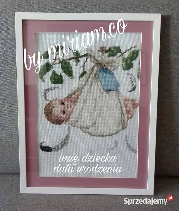 Metryczka bobas haft prezent obrazek Czerwionka-Leszczyny