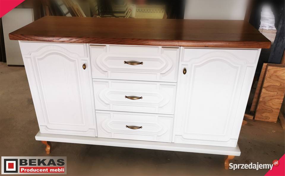 Promo Stylowa Biała Komoda 160 Ludwik Dąb