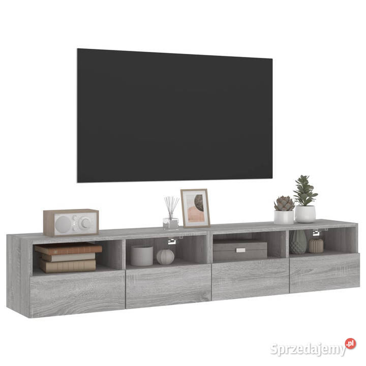 Ścienne szafki TV 2 szary dąb sonoma 80x30x30 RTV Warszawa
