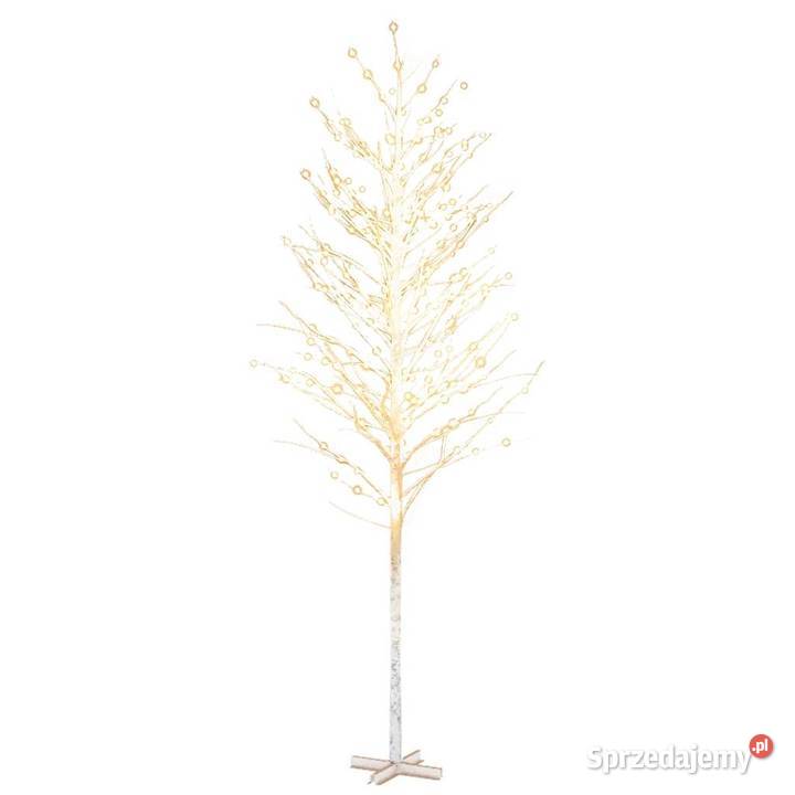 vidaXL Brzoza z oświetleniem 672 ciepłe białe Dom i Ogród Warszawa
