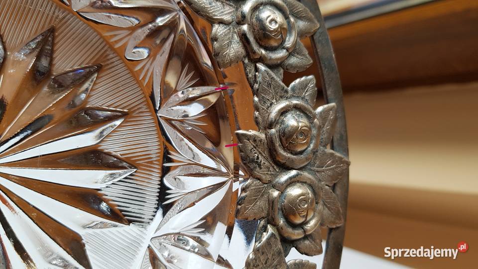 Kryształowa platerowana popielniczka popielnica Dąbrowa Górnicza