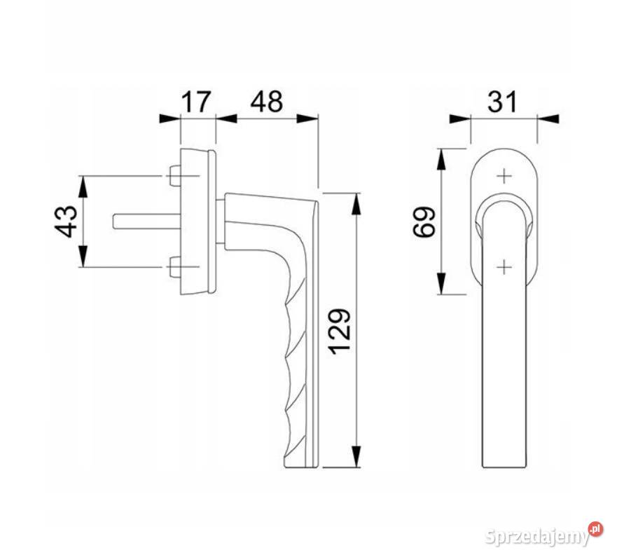 Klamka okienna HOPPE Aluminiowa srebrna mocna Zambrów