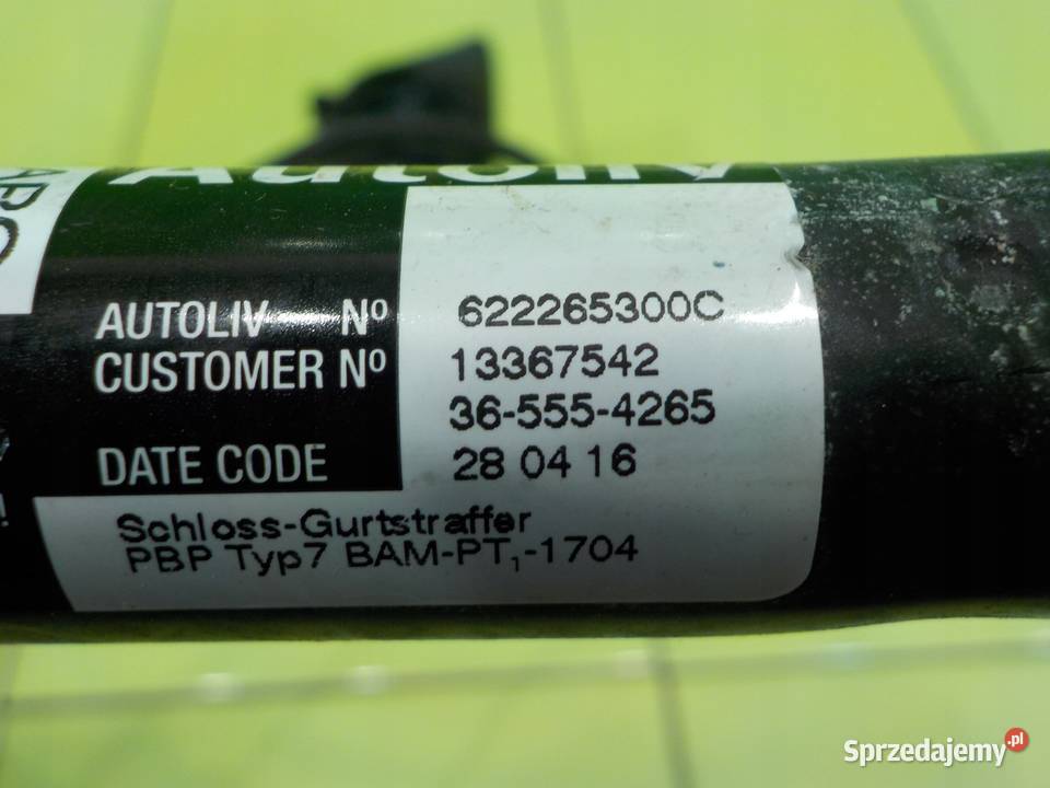 OPEL ZAFIRA C 16 CDTI 16r 5D pas bezpieczenstwa osobowe Suków