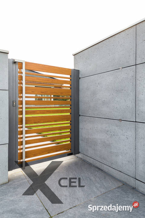 XCEL Nowoczesne ogrodzenie aluminiowe | Drewno | Beton