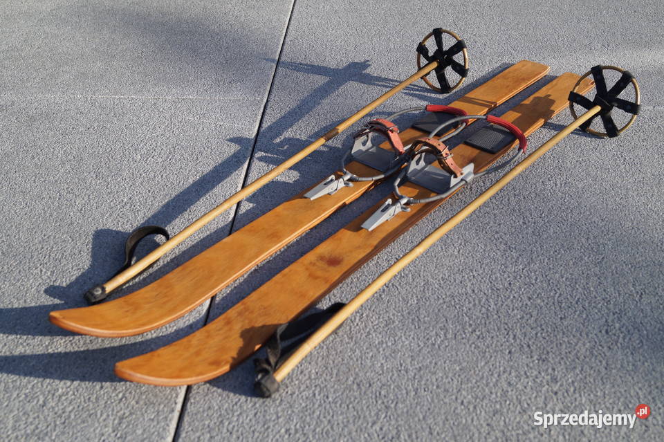 Stare narty dziecięce 100 kijki w komplecie podkarpackie