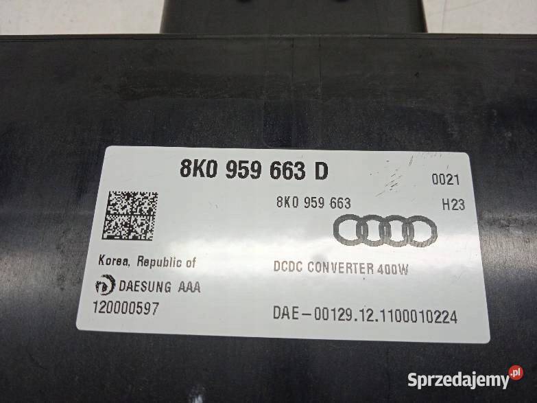 MODUŁ NAPIĘCIA GATEWAY ŚWIATEŁ ZESTAW 8K0959663D Rok produkcji 2012