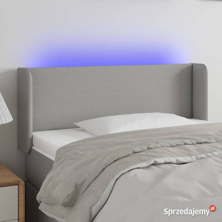 Zagłówek do łóżka z LED jasnoszary 83x16x7888 mazowieckie Warszawa