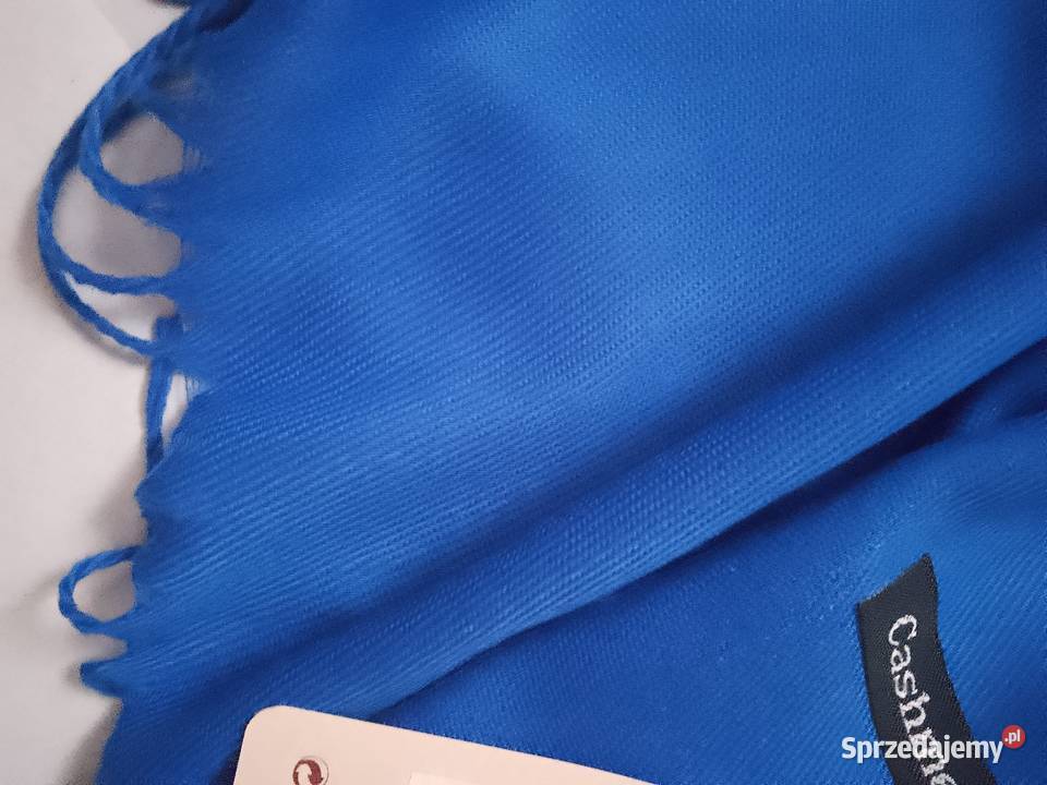 Duży szalik damski frędzle Cashmere
