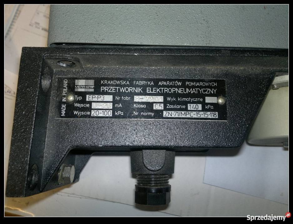Przetwornik elektropneumatyczny typ EPP 3 śląskie