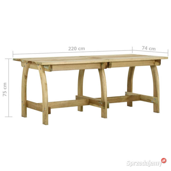 Stół ogrodowy 220x74x75 impregnowane drewno sprzedam