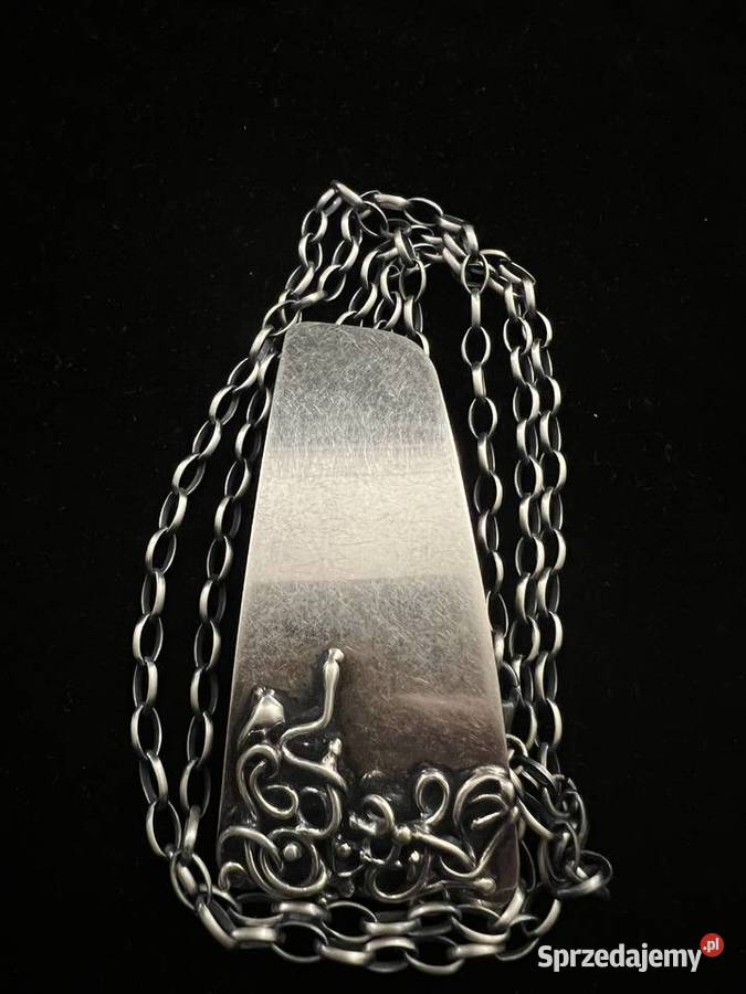Srebrny autorski wisior z łańcuchem srebro 92t Warszawa