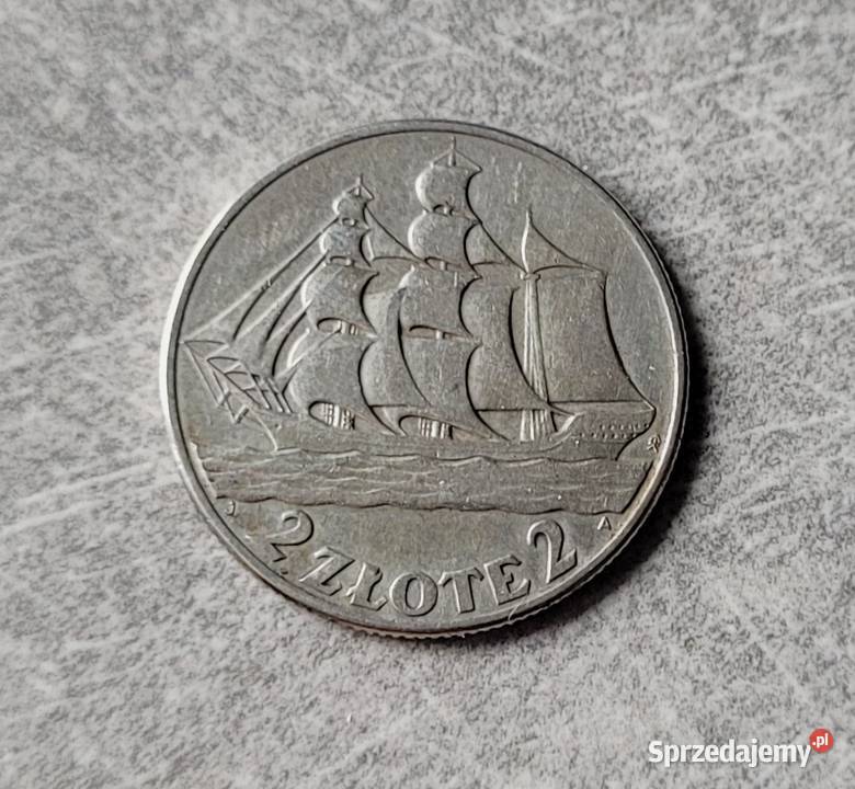 142 POLSKA II RP srebro 2 Złote 1936 r Żaglowiec Kolekcje Wola Kruszyńska
