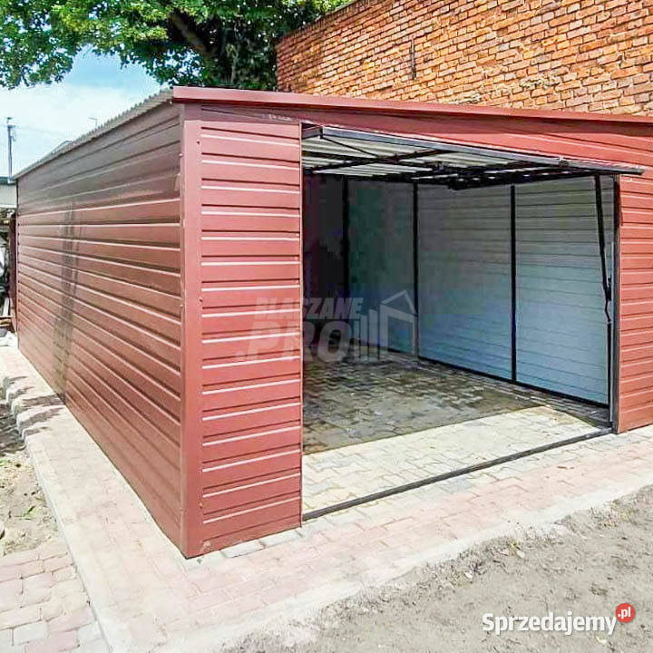 Garaż Blaszany 45x7m Brama uchylna Ciemny Brąz Bydgoszcz
