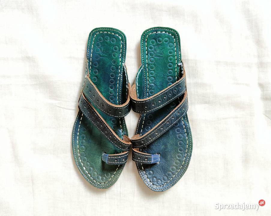 KOHGR2 Skórzane japonki kohalpuri 40 zielone inna zachodniopomorskie Szczecin