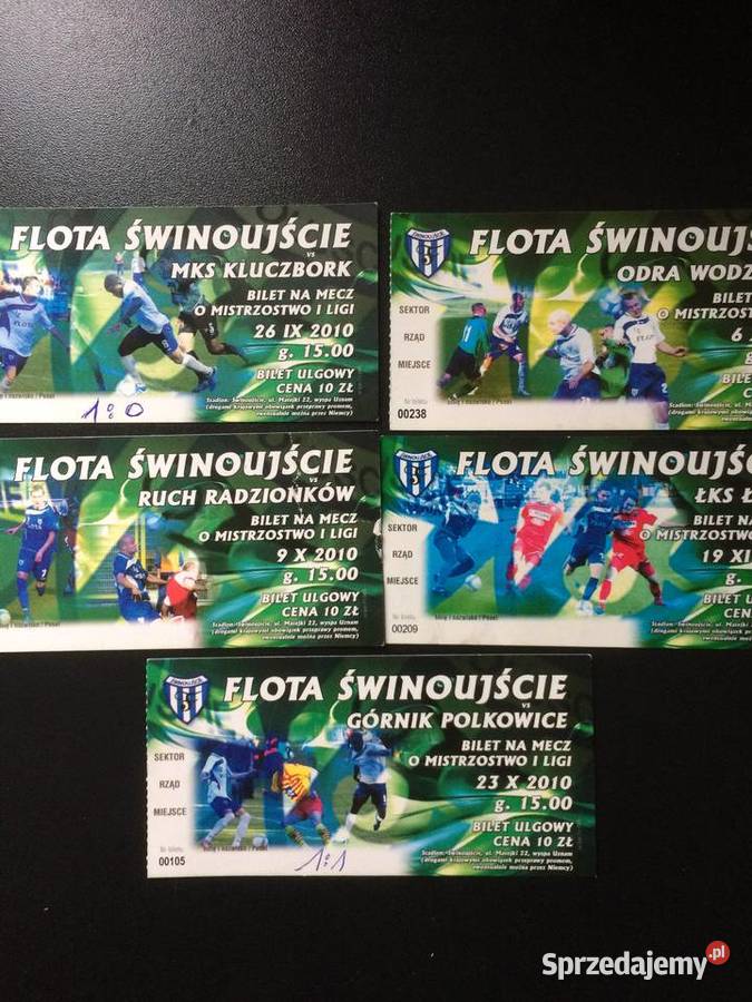 212 Bilety Na Mecze Drużyny Flota Świnoujście Szczecin sprzedam