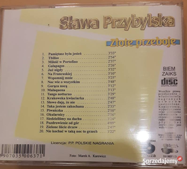 SŁAWA PRZYBYLSKA Złote Przeboje płyta CD Lutomiersk