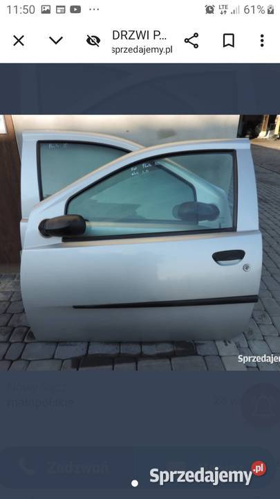 Dzwi fiat punto 2 srebrne