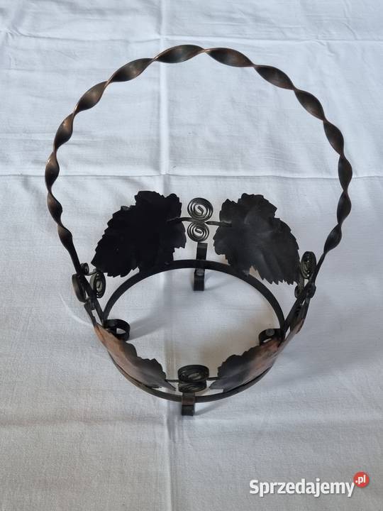 Miedziany koszpatera na owoce metaloplastyka Warszawa